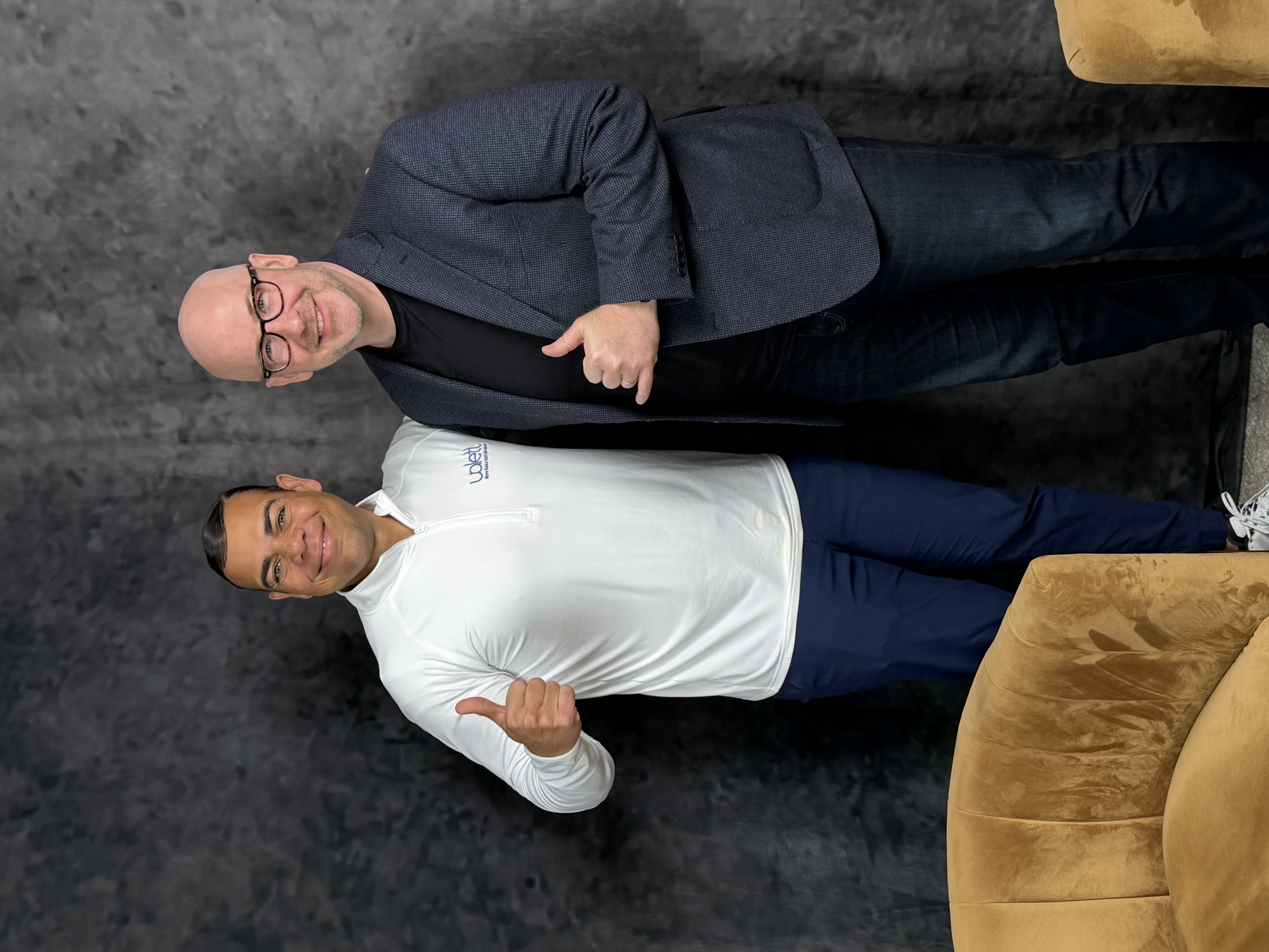 Matt Stone and a client after a session